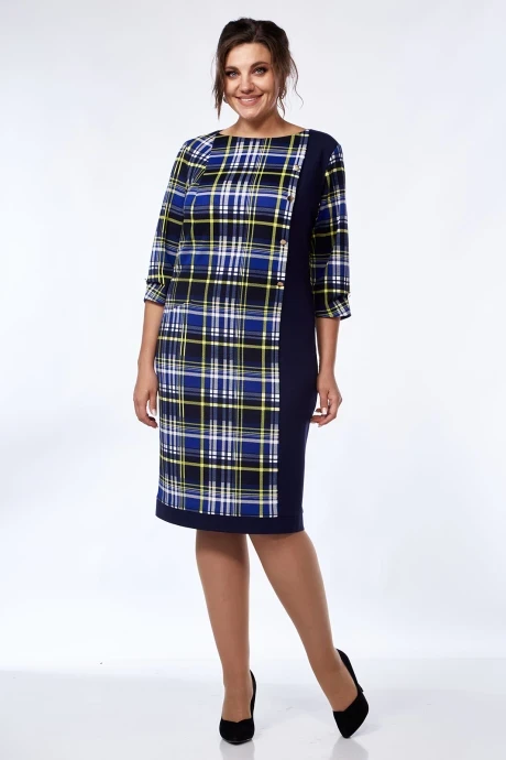 Платье Lady Style Classic 955/7 синий с желтым #1