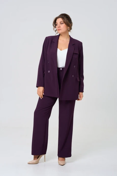 Брючный костюм TVIN 7732 двойка баклажан #1