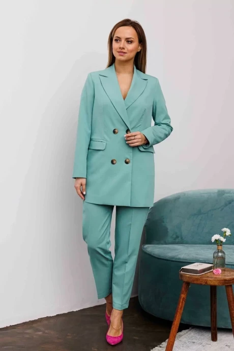Брючный костюм AURA of the day 9200 шалфей двойка #1