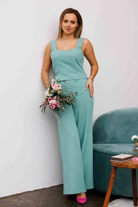 Брючный костюм AURA of the day 9202 шалфей двойка #1