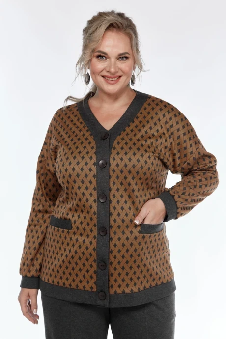 Джемпер (кофта) Элль-стиль 2328ж графит/охра #1