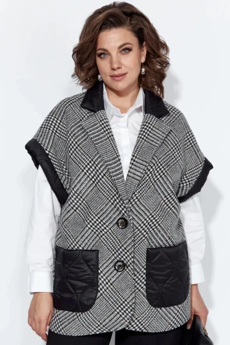 Жилетка Anastasia 1166 Клетка/черный #1