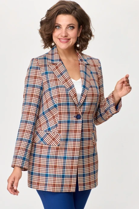 Трикотажный жакет (пиджак) в клетку Bonna Image 833 #1