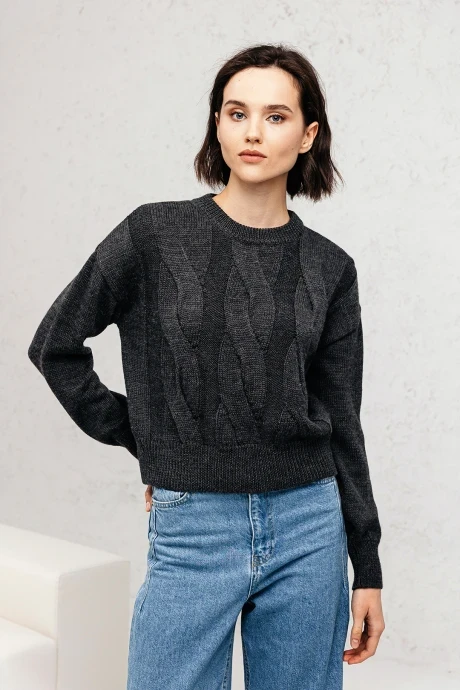 Джемпер (кофта) Romgil РВ0107-ШЕ5 черный меланж #1