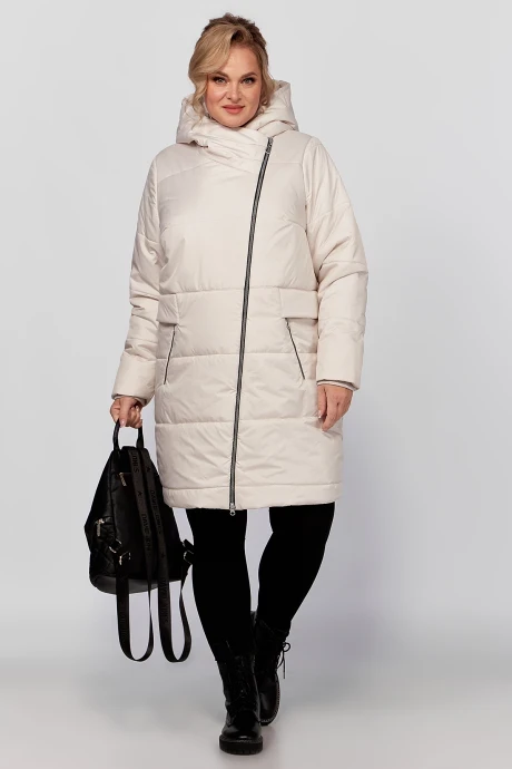 Удлиненная стеганая куртка ALGRANDA (Novella Sharm) 3913-А-1 молочный #1