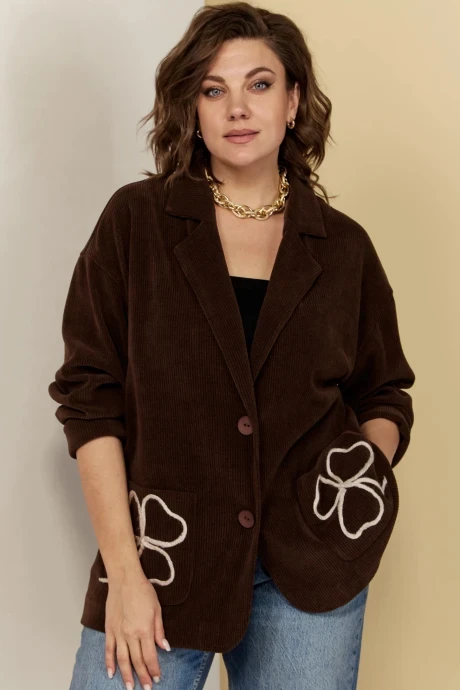 Вельветовый жакет (пиджак) AVA М-086 Шоколадный #1