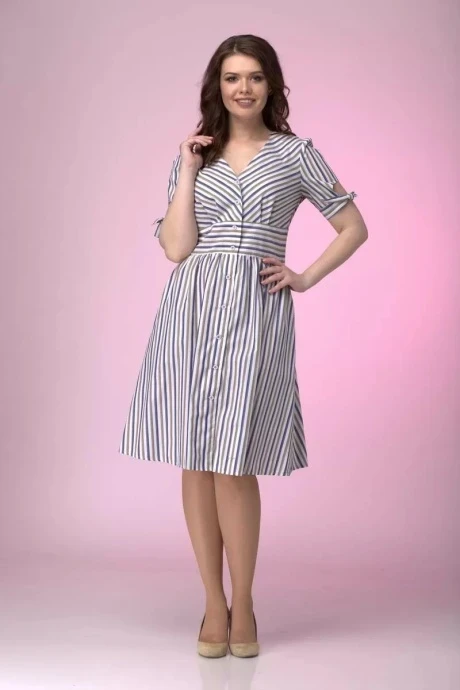 Платье *Распродажа Anelli 682 белый+сине-красный #1