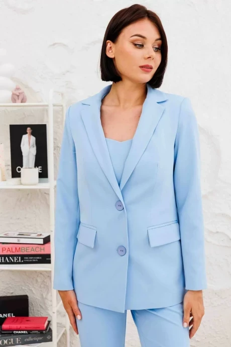 Однобортный жакет (пиджак) AURA of the day 1100 небесный голубой #1