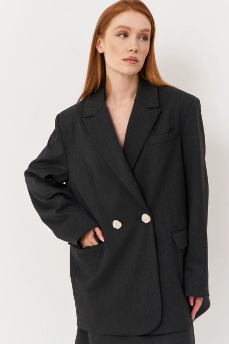 Жакет (пиджак) оверсайз FLAIM 1119 серый графит #1