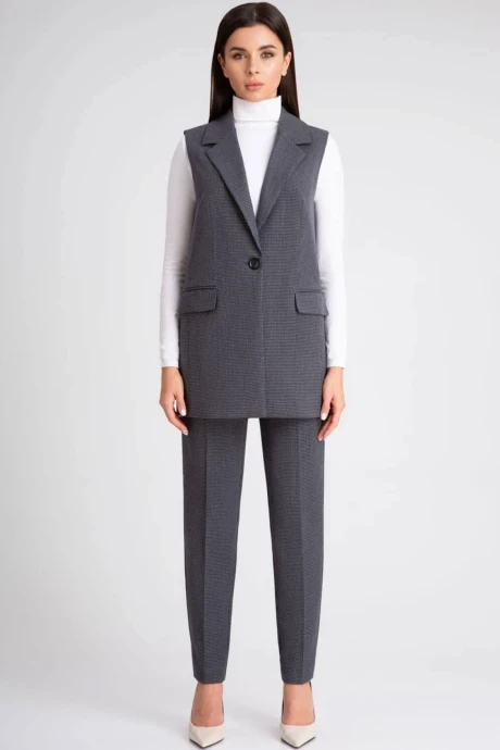 Брючный костюм IVARI 20403 гусиная лапка темно-синяя #1