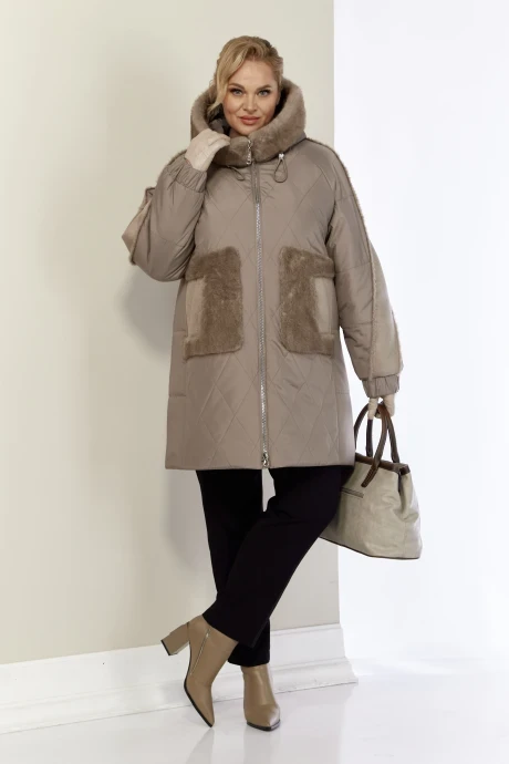 Зимняя куртка с экомехом Shetti 2168 капучино #1