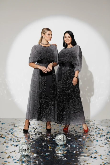 Платье Anastasia 063.2 черно-серый #1