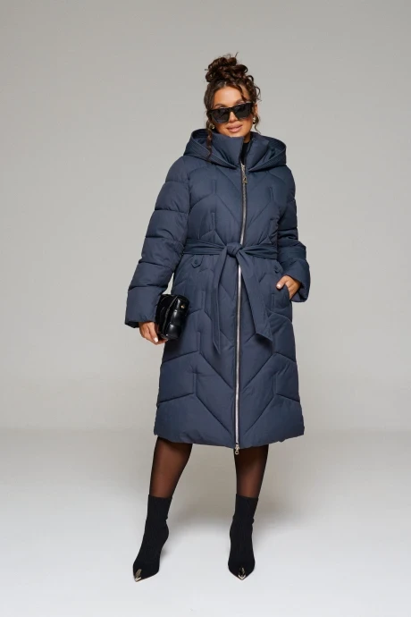 Зимнее стеганое пальто Beautiful&Free 6248 глубокий синий #1