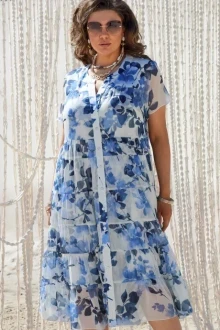 Костюм с платьем *Распродажа Vittoria Queen 21803 цветы голубой+белый