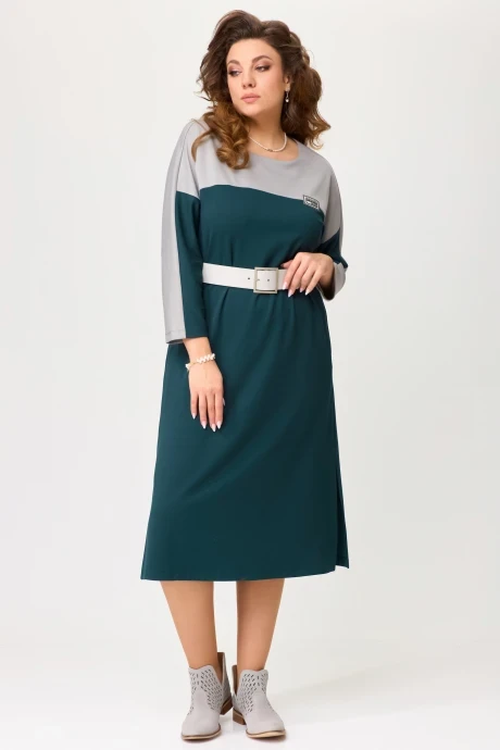 Платье FITA 1742 изумрудно-серый #1