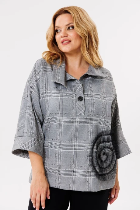 Блузка Michel Chic 788 серый. клетка #1