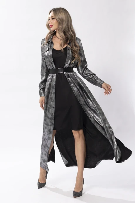 Вечернее платье с принтом Golden Valley 4659-3 серебро #1