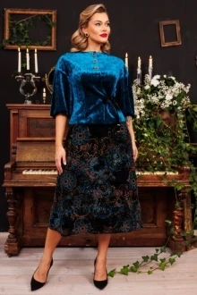 Юбочный костюм Мода-Юрс 2625 бирюза