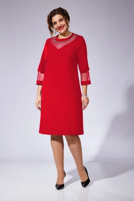 Вечернее платье Такка плюс 1099 алый #1