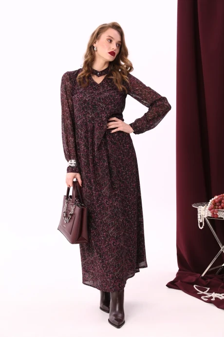 Платье NikVa 801-2 винный леопард #1