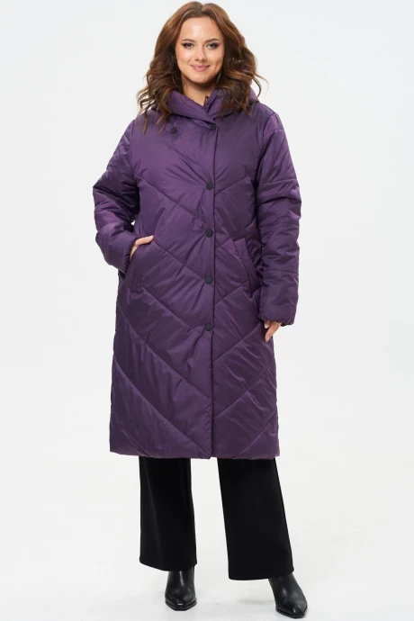 Утепленное стеганое пальто MODEMA 3011-3 фиолетовый #1