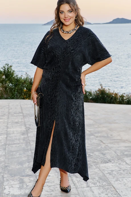 Вечернее жаккардовое платье Vittoria Queen 23643 дизайн черный #1