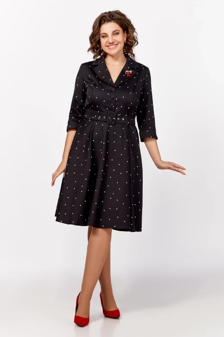 Платье Swallow 794 Чёрный в белый горох #1