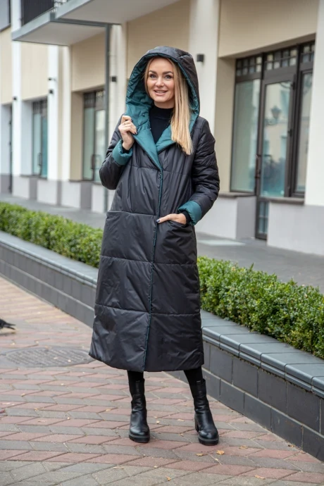 Двустороннее пальто Azzara 3118Т черно-зеленый #1