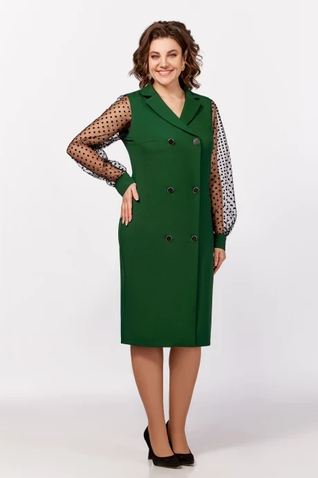 Вечернее платье с сеткой Swallow 796.2 Зелёный изумруд #1