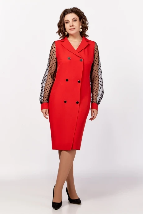 Вечернее платье с сеткой Swallow 796.1 красный #1