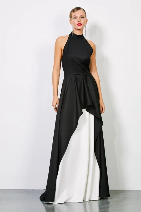 Вечернее двухцветное платье RIVOLI 7177.1 чёрный, белый #1