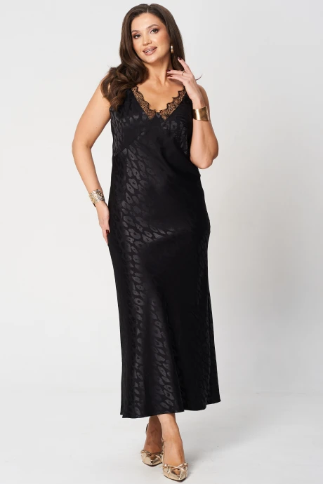 Платье-комбинация LeNata 16464 черный_в_рисунок #1