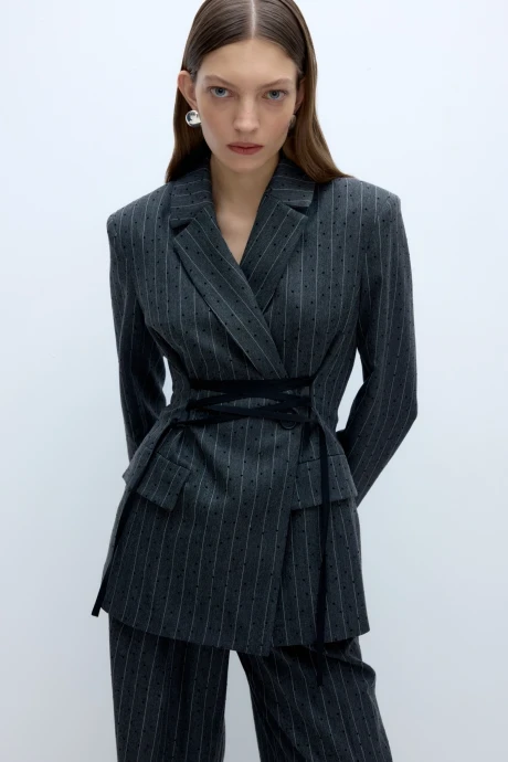 Вечерний жакет (пиджак) с пайетками PiRS 5659 графит #1