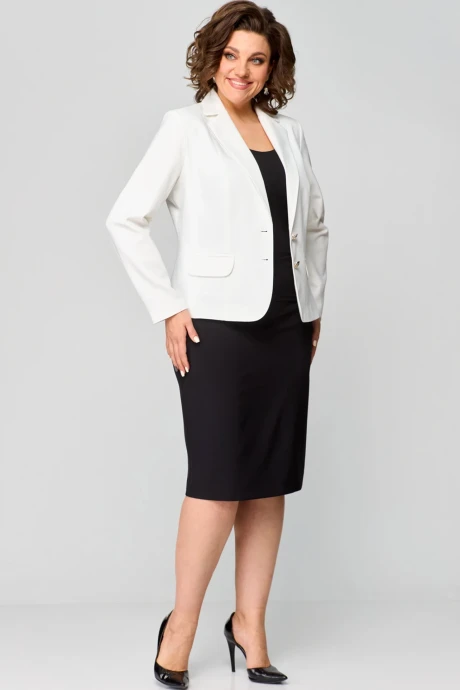 Юбочный костюм БелЭльСтиль 203+557 молочно-черный #1