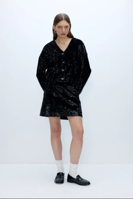 Юбочный костюм PiRS 5682 черный, молочный двойка #1