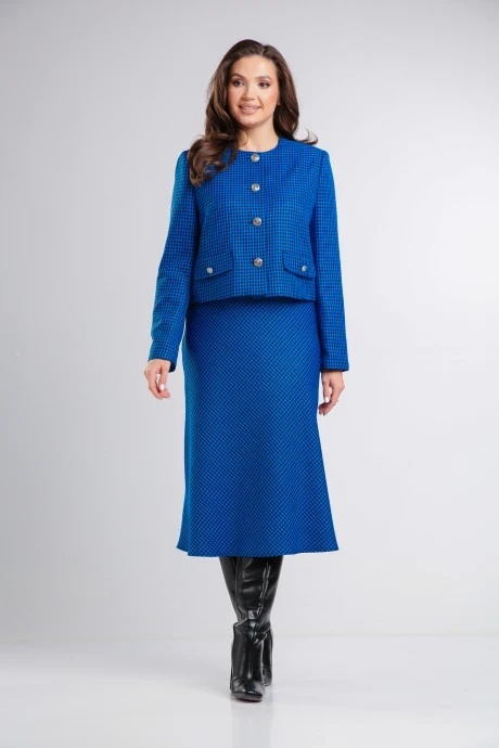 Юбочный костюм Такка плюс 24-246/1 синий двойка #1