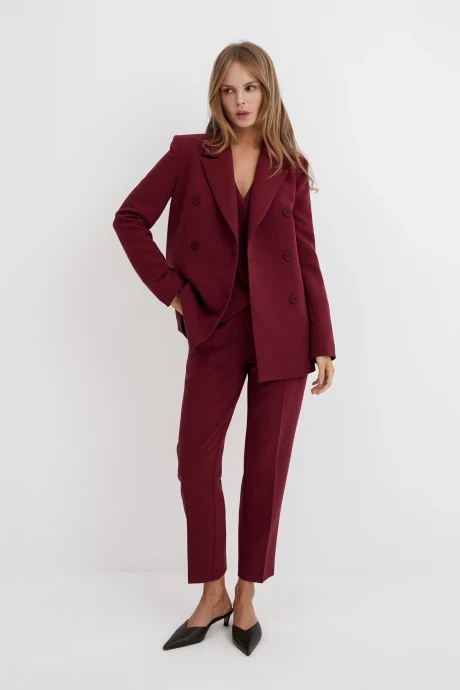 Брючный костюм PiRS 5748 марсала тройка #1