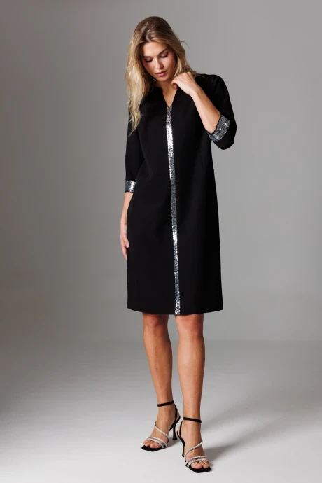 Вечернее платье с пайетками Ларс Стиль 1026 черный, серебряный #1