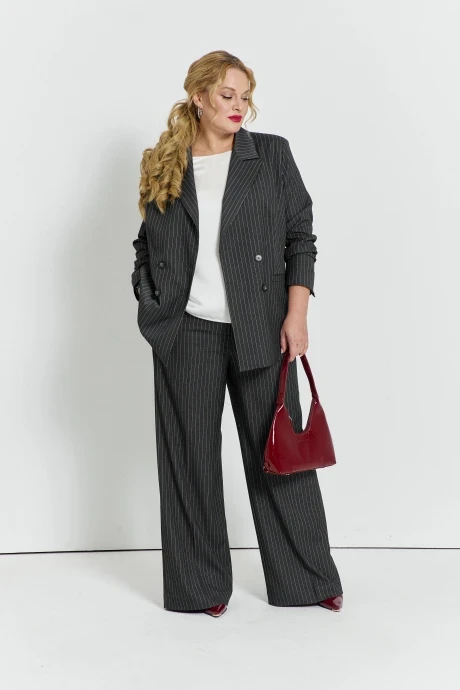 Брючный костюм TEZA 5711 полоска графит двойка #1