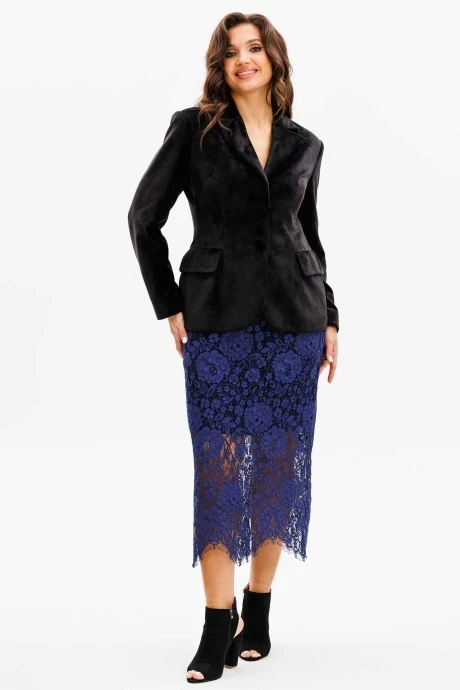Юбочный костюм MisLana 1171 черный/синий двойка #1