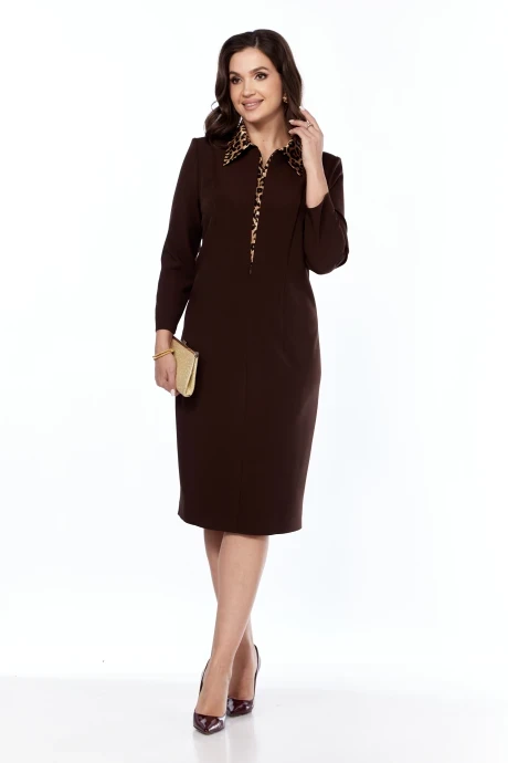 Платье Vilena Fashion 1021 шоколад+леопард #1