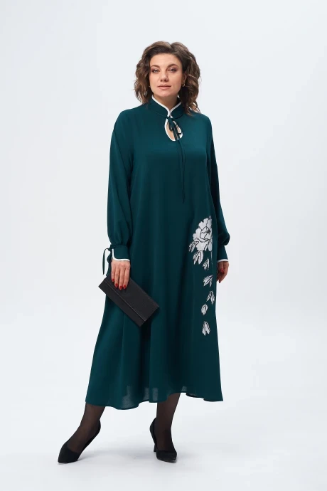 Вечернее платье с принтом Michel Chic 2170 изумрудный #1