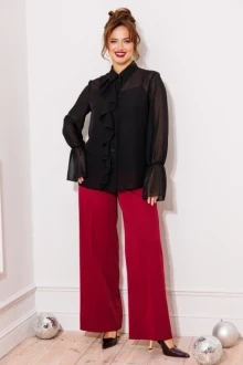 Брючный костюм GIZART 5350 черный+бордо тройка
