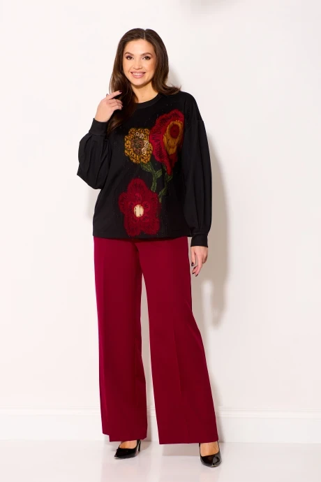 Брючный костюм GIZART 5345 кактус+бордо двойка #1