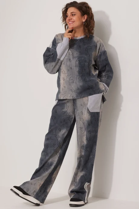 Брючный костюм BegiModa 3079 Синий дым #1