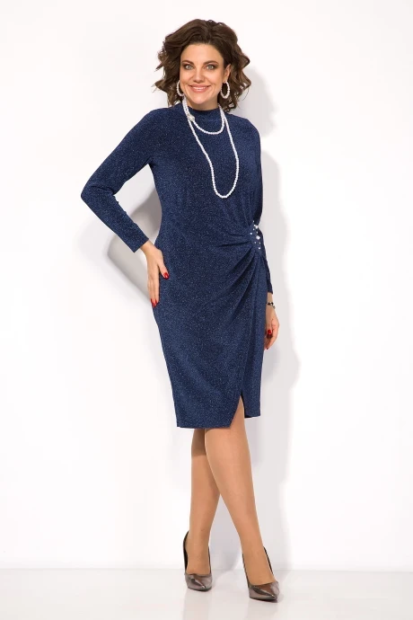 Вечернее трикотажное платье Лилиана 1384н сапфир #1