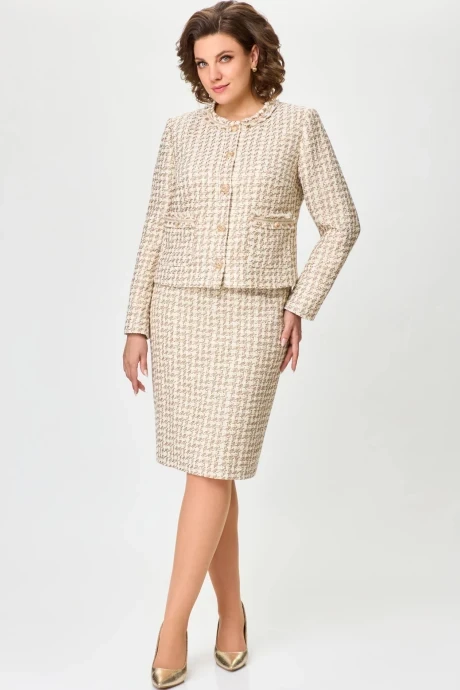 Юбочный костюм Дали 9472.1 двойка бежевый #1
