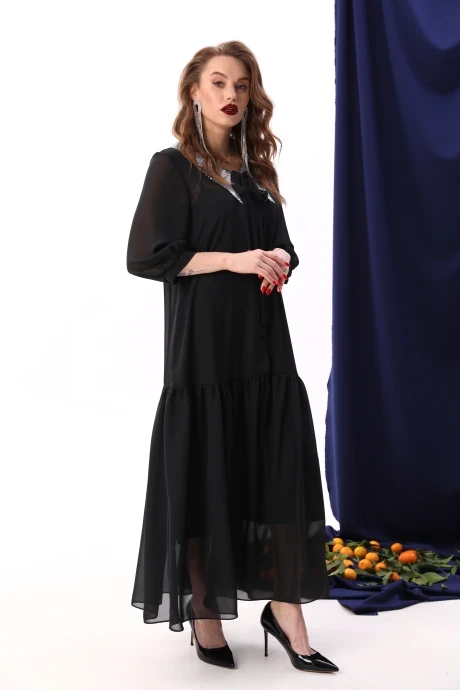 Шифоновое платье NikVa 800-3 чёрный+серебро #1