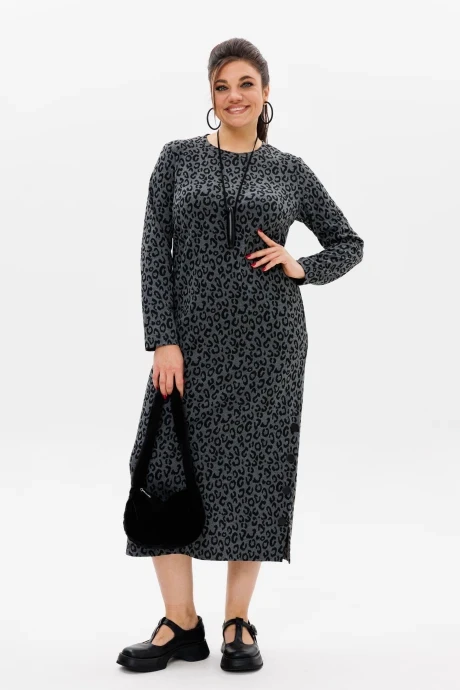 Платье Anelli 1498 дымчатый леопард #1