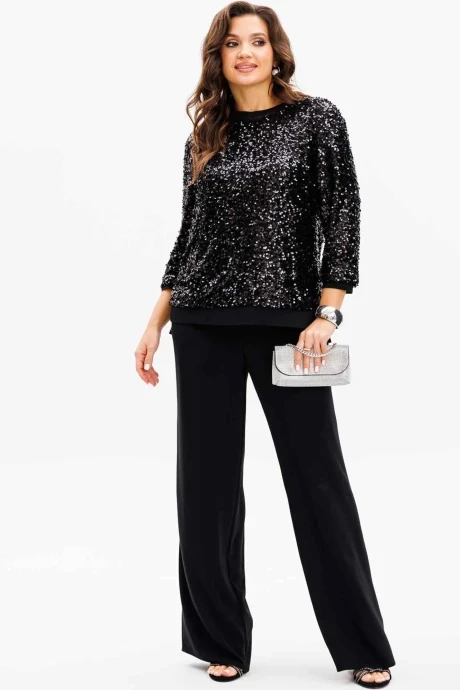 Брючный костюм MisLana 1168 черный двойка #1